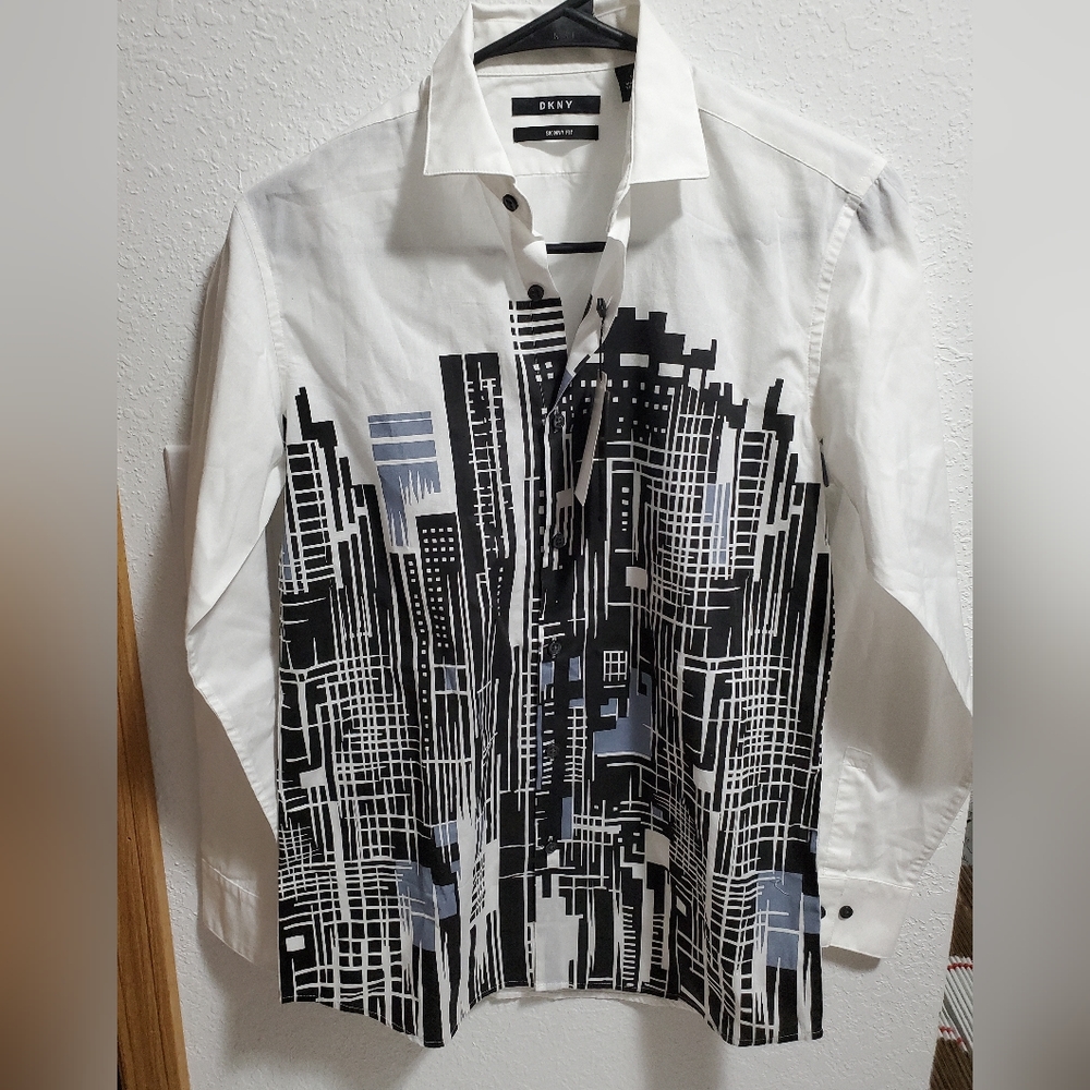 NWT DKNY Skinny Fit Boy's Dress Shirt sz16